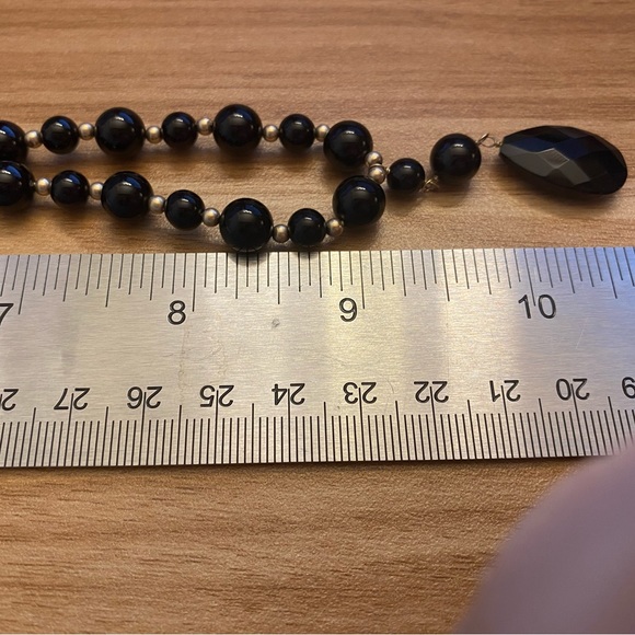 Gorgeous 14K gold and onyx bead necklace bracelet and earrings set - Picture 7 of 11